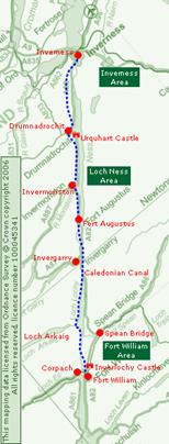 Long Distance Walk - Clickable Map of the Great Glen Way
